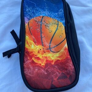 Basketball Pencil Case Dual Compartment Novelty Cool Graphic Zip Bag